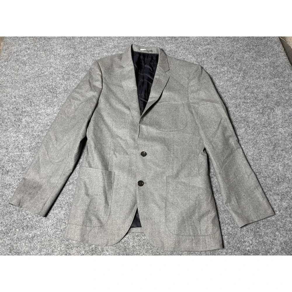 J.CREW Suit Jacket Mens 38R Gray Wool Ludlow Slim 2 Btn Vitale Barberis Canonico